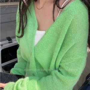 Mohair Blend Cropped Cardigan